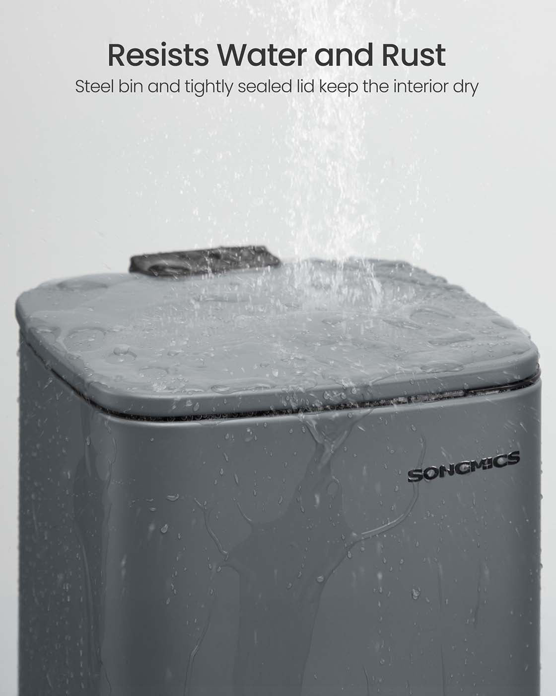 Pedal Toilet Bin - Steel - Slate Grey - 6L Capacity with Soft-Close Lid