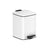 Small Bathroom Bin - Steel - Silver - Pedal Design with Soft-Close Lid