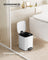 Small Bathroom Bin - Steel - Silver - Pedal Design with Soft-Close Lid