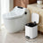 Bathroom Bin - Steel - White - 6L Soft-Close Lid for Compact Spaces