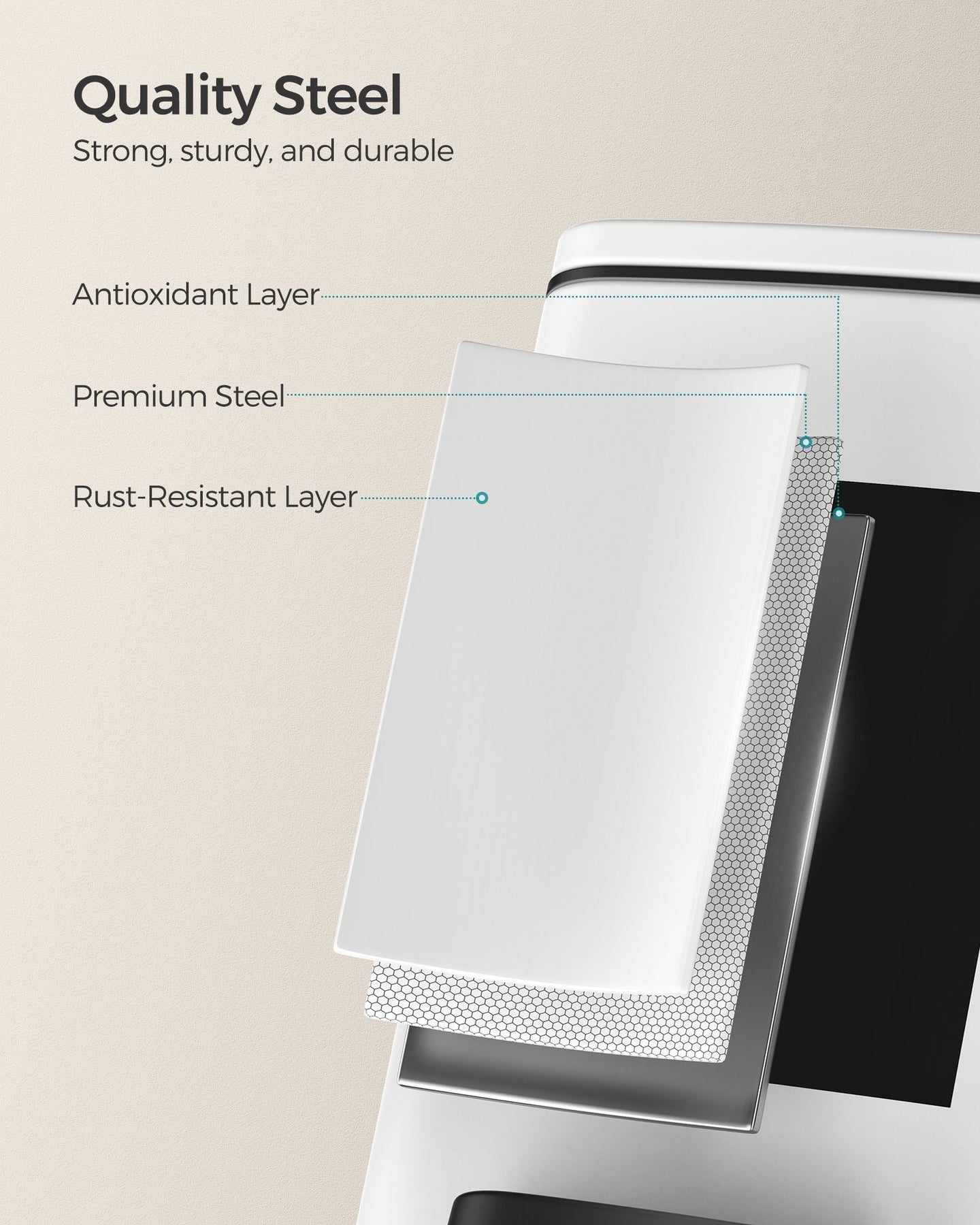 Small Bathroom Bin - Steel - Silver - Pedal Design with Soft-Close Lid