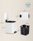 Small Bathroom Bin - Steel - Silver - Pedal Design with Soft-Close Lid