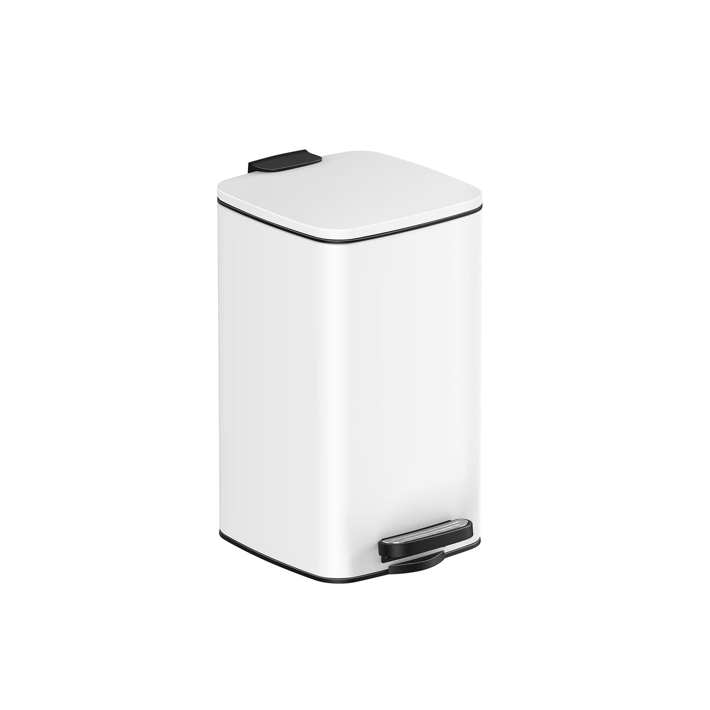 Pedal Toilet Bin - Steel - Silver - 6L Capacity with Soft-Close Lid