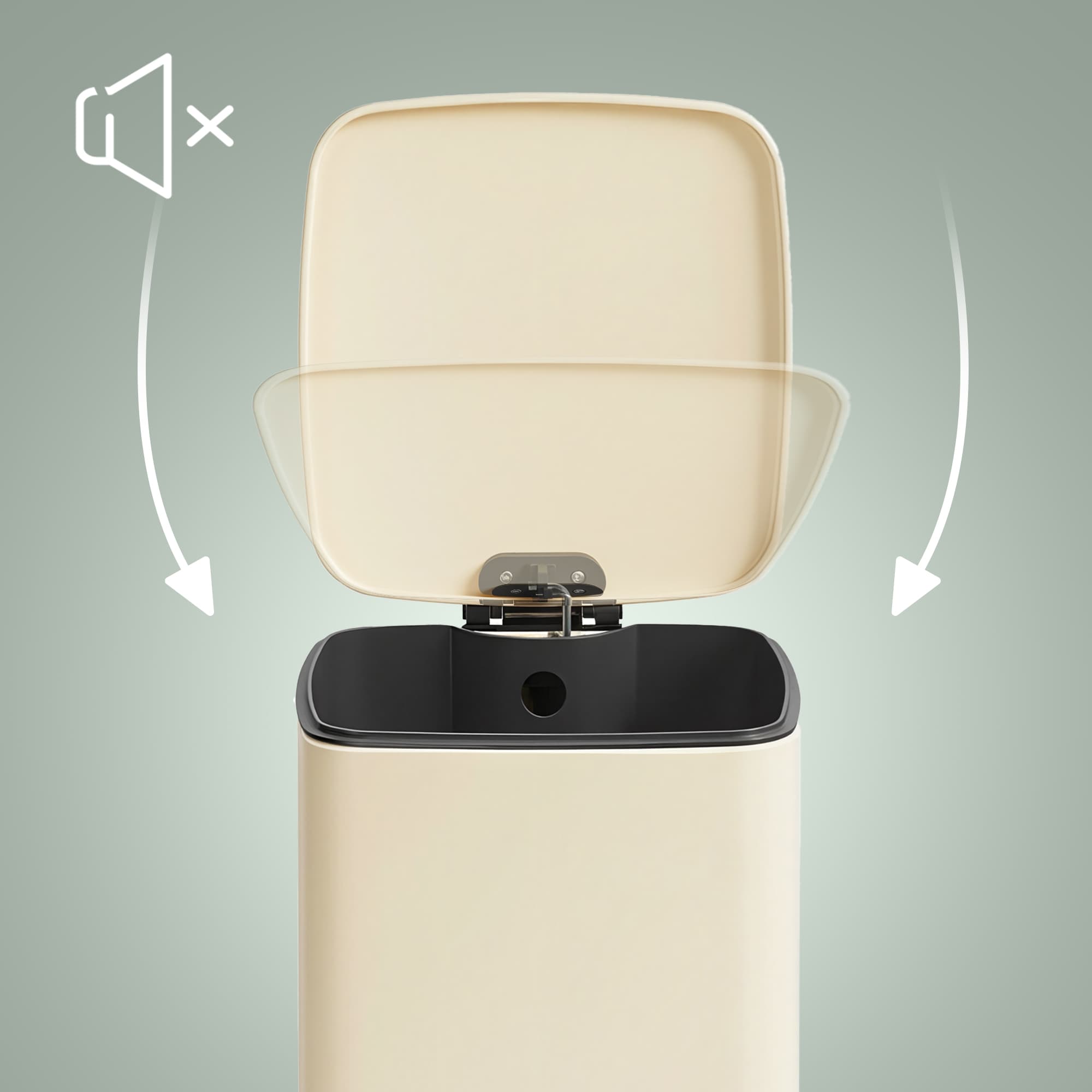 Pedal Waste Bin - Stainless Steel - Beige - 30L Capacity with Soft Close and Stay Open Feature