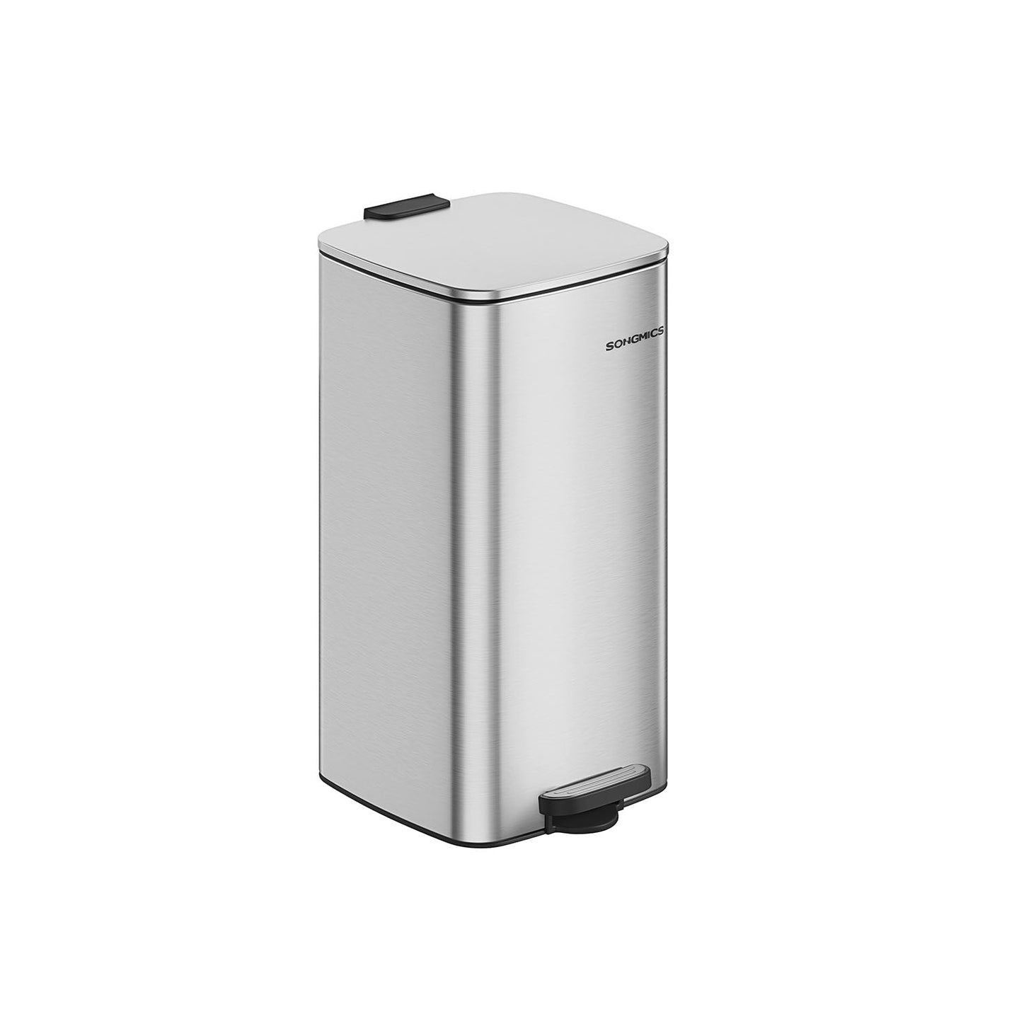 Kitchen Bin - Steel - Metallic Silver - 30 L Capacity with Inner Bucket