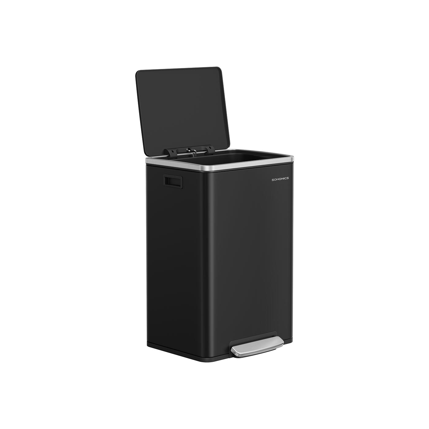Kitchen Bin - Stainless Steel - Ink Black - 50 L with Soft Close and Removable Inner Bucket