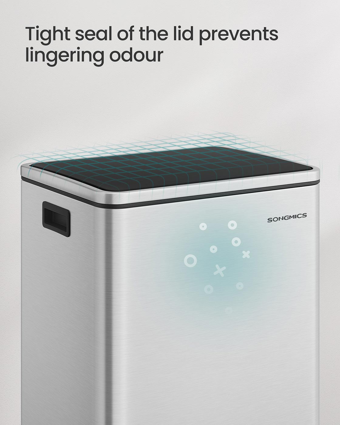 Kitchen Bin - Stainless Steel - Silver - 50 L with Removable Inner Bucket and Soft Close