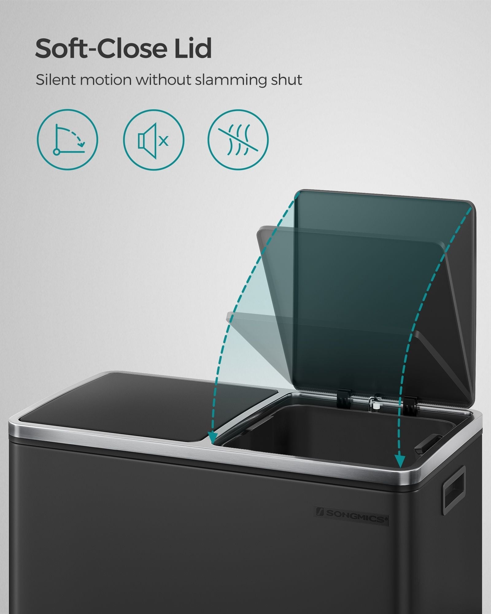 Double Rubbish Bin - Stainless Steel - Fingerprint Proof