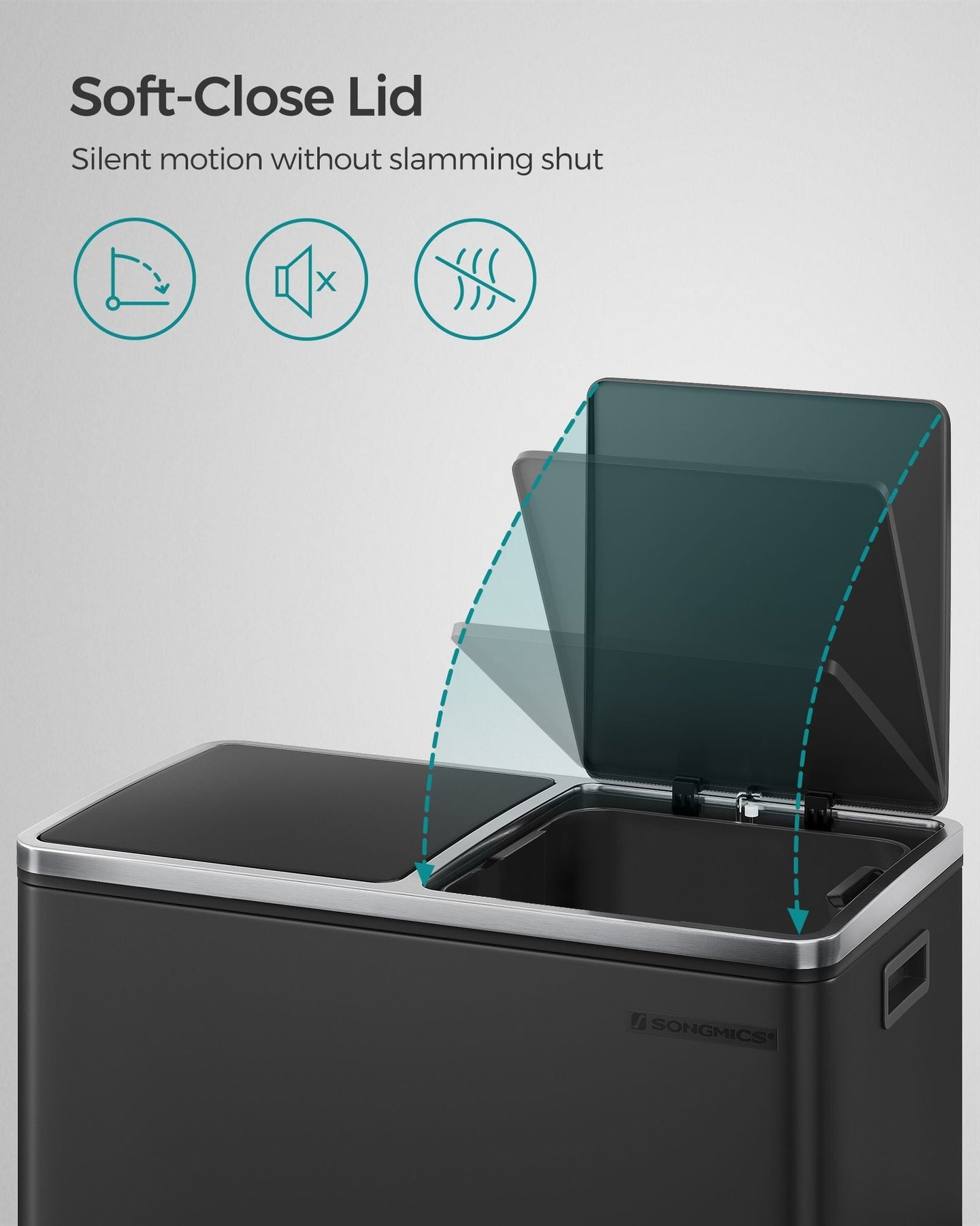 Double Rubbish Bin - Stainless Steel - Fingerprint Proof