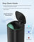 Automatic Rubbish Bin - Steel - Ink Black - Motion Sensor with Ozone Odour Control and Stay-Open Lid