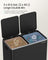 Dual Recycling Bin - Metal - Black - 2-Compartment with Soft Closure and Pedals