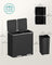 Dual Recycling Bin - Metal - Black - 2-Compartment with Soft Closure and Pedals