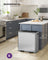 Dual Compartment Recycling Bin - Metal - Black - Pedal-Activated with Soft Close Lids