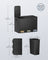 Triple Kitchen Bin - Steel - Ink Black - Colour-Coded Pedals for Waste Separation