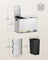 Triple Kitchen Bin - Steel - Cloud White - Colour-Coded Pedals for Waste Separation