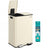 Kitchen Bin Dual-Compartment Pedal Soft-Close Lid Steel Cream - Steel - Ink Black