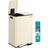 Kitchen Bin Dual-Compartment Pedal Soft-Close Lid Steel Cream - Steel - Ink Black