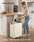 Kitchen Bin Dual-Compartment Pedal Soft-Close Lid Steel Cream - Steel - Ink Black