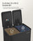 Dual Compartment Pedal Bin - Steel - Ink Black - Soft-Close Lid with Inner Buckets