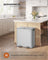 Double Kitchen Bin - Stainless Steel - Metallic Silver - Soft-Close Lids with Removable Inner Buckets