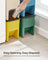 Set of 4 Stackable Recycling Bins - Plastic - Beige and Green - 20L Each with Press-to-Open Lids and Waste Separation System