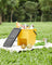 Set of 4 Stackable Recycling Bins - Plastic - Beige and Green - 20L Each with Press-to-Open Lids and Waste Separation System