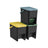Set of 3 Stackable Trash Bins - PP - Yellow