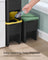 Set of 3 Stackable Trash Bins - PP - Yellow