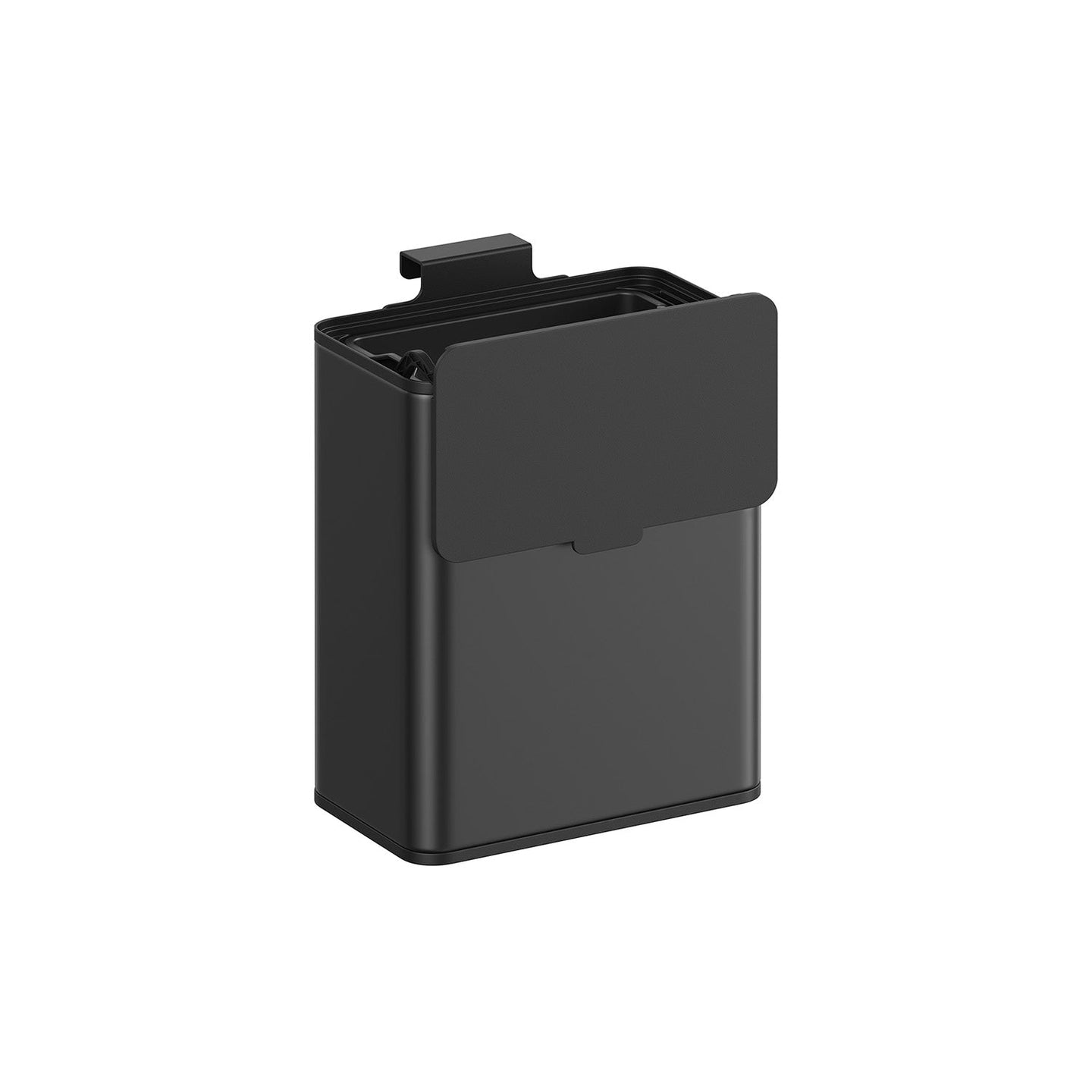 Hanging Kitchen Bin - Steel - Ink Black - 8L Capacity with Lid and Hooks