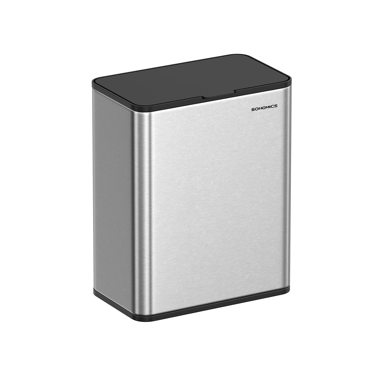 8L Steel Hanging Kitchen Bin - Silver - Lid Included