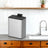 Hanging Kitchen Trash Can - 8L - Steel - Lid with Wall-Mount and Cabinet Door Hooks