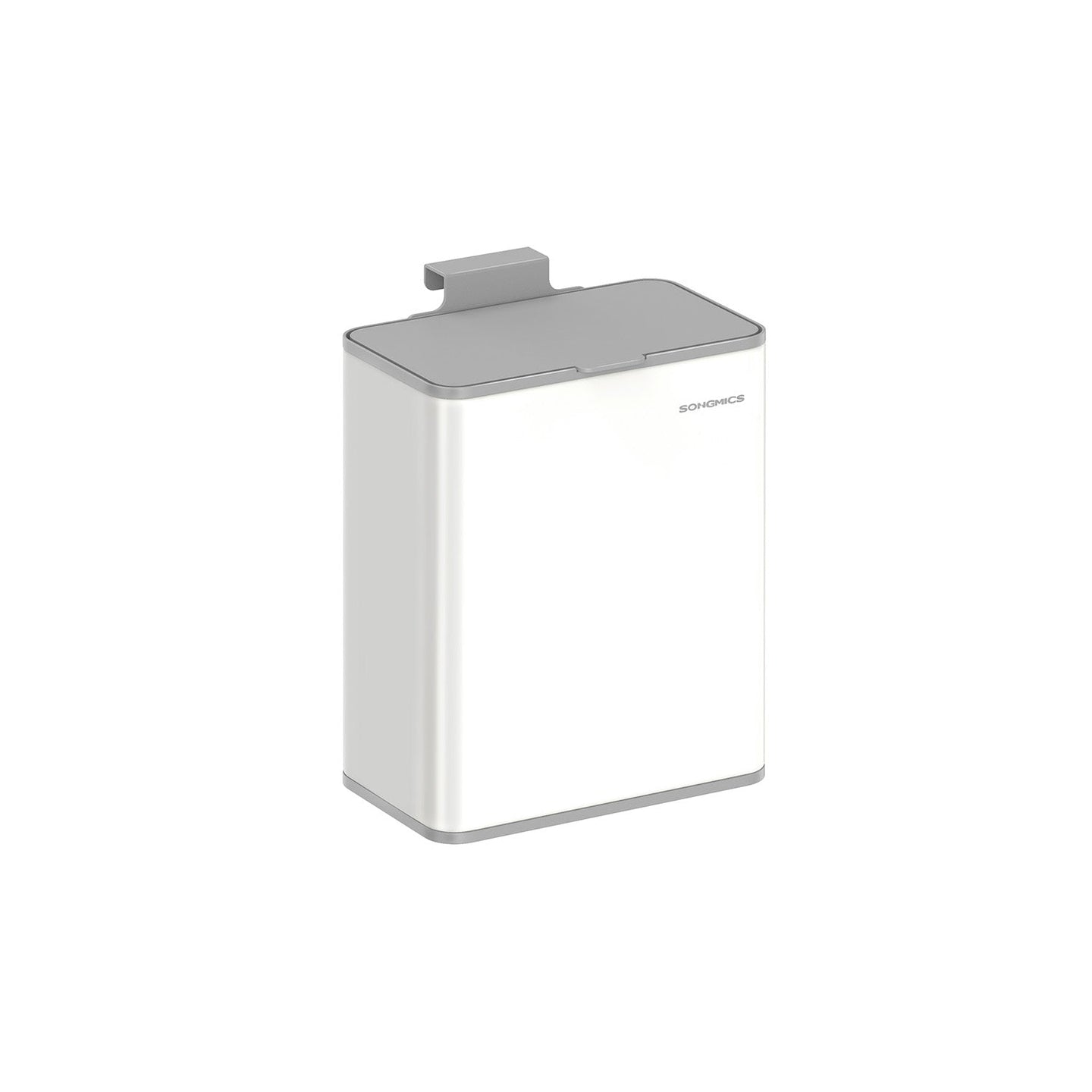Hanging Steel Kitchen Bin - 8L Capacity - Cloud White - Lid for Food Waste with Hooks