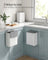 Hanging Steel Kitchen Bin - 8L Capacity - Cloud White - Lid for Food Waste with Hooks