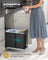 Pull-Out Kitchen Bin - Steel Frame with ABS Lid - Ink Black - Double Compartment for Recycling and Waste