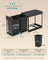 Pull-Out Kitchen Bin - Steel Frame with ABS Lid - Ink Black - Double Compartment for Recycling and Waste