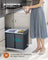 Pull-Out Kitchen Bin - Steel Frame with ABS Lid - Ink Black - Double Compartment for Recycling and Waste