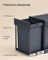 Pull-Out Kitchen Bin - Steel Frame with ABS Lid - Ink Black - Double Compartment for Recycling and Waste