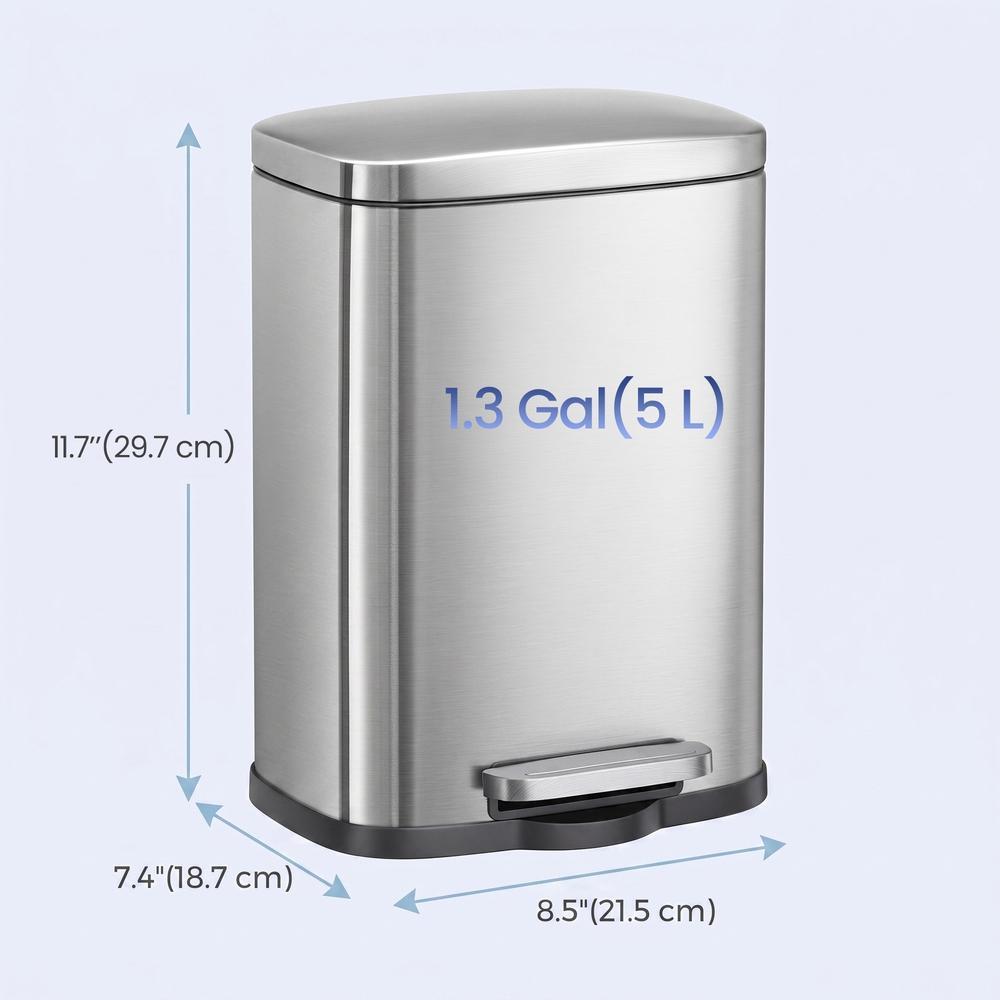Kitchen Bin - With Pedal and Soft-Close Lid