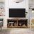 TV Stand - Engineered Wood - Rustic Brown - Open Shelves with Cable Holes