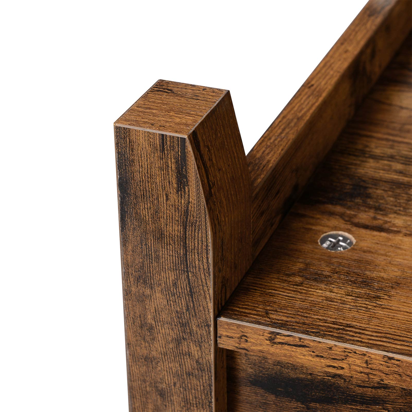 TV Stand - Engineered Wood - Rustic Brown - Open Shelves with Cable Holes