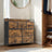 Dresser Cabinet - 7 Fabric Drawers - Metal Frame - Rustic Brown and Black