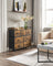 Fabric Chest of Drawers - 7 Storage Drawers - Metal Frame - Rustic Brown and Black