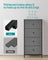 Chest of Drawers - Fabric - Classic Grey - Slim Design with 4 Storage Drawers