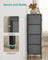 Chest of Drawers - Fabric - Classic Grey - Slim Design with 4 Storage Drawers