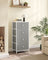 Chest of Drawers - Fabric - Light Grey and White - Slim Design with 4 Drawers