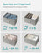 Chest of Drawers - Fabric - Light Grey and White - Slim Design with 4 Drawers