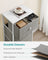 Chest of Drawers - Fabric - Light Grey and White - Slim Design with 4 Drawers