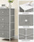 Chest of Drawers - Fabric - Light Grey and White - Slim Design with 4 Drawers