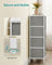 Chest of Drawers - Fabric - Light Grey and White - Slim Design with 4 Drawers