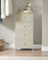 Chest of Drawers - Metal - Light Grey and White - Slim Design with 4 Drawers